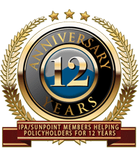 12 Anniversary Years IPA/SunPoint Members Helping Policyholders for 12 Years logo